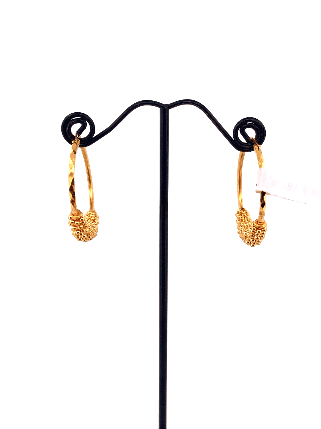 22K Gold Designer Hoop Earrings