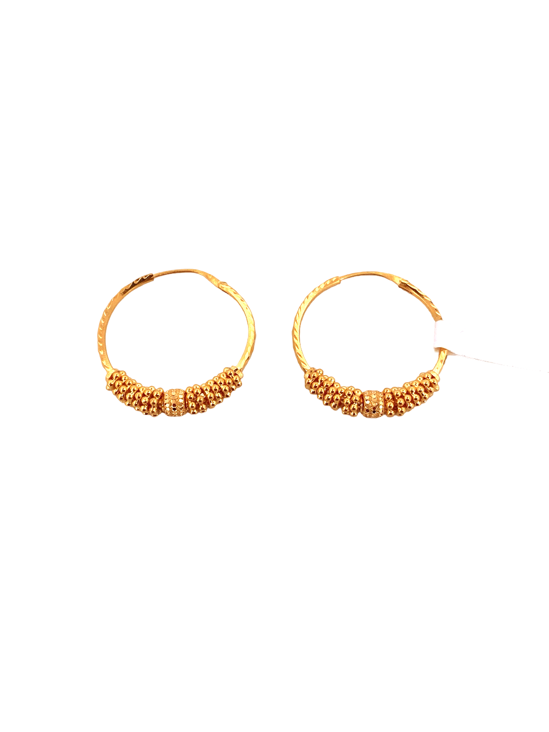 22K Gold Designer Hoop Earrings