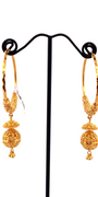 22K Gold Designer Hoop Earrings