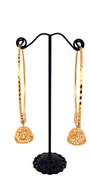 22K Gold Two-tone Designer Hoop Earrings