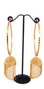 22K Gold Two-tone Designer Hoop Earrings