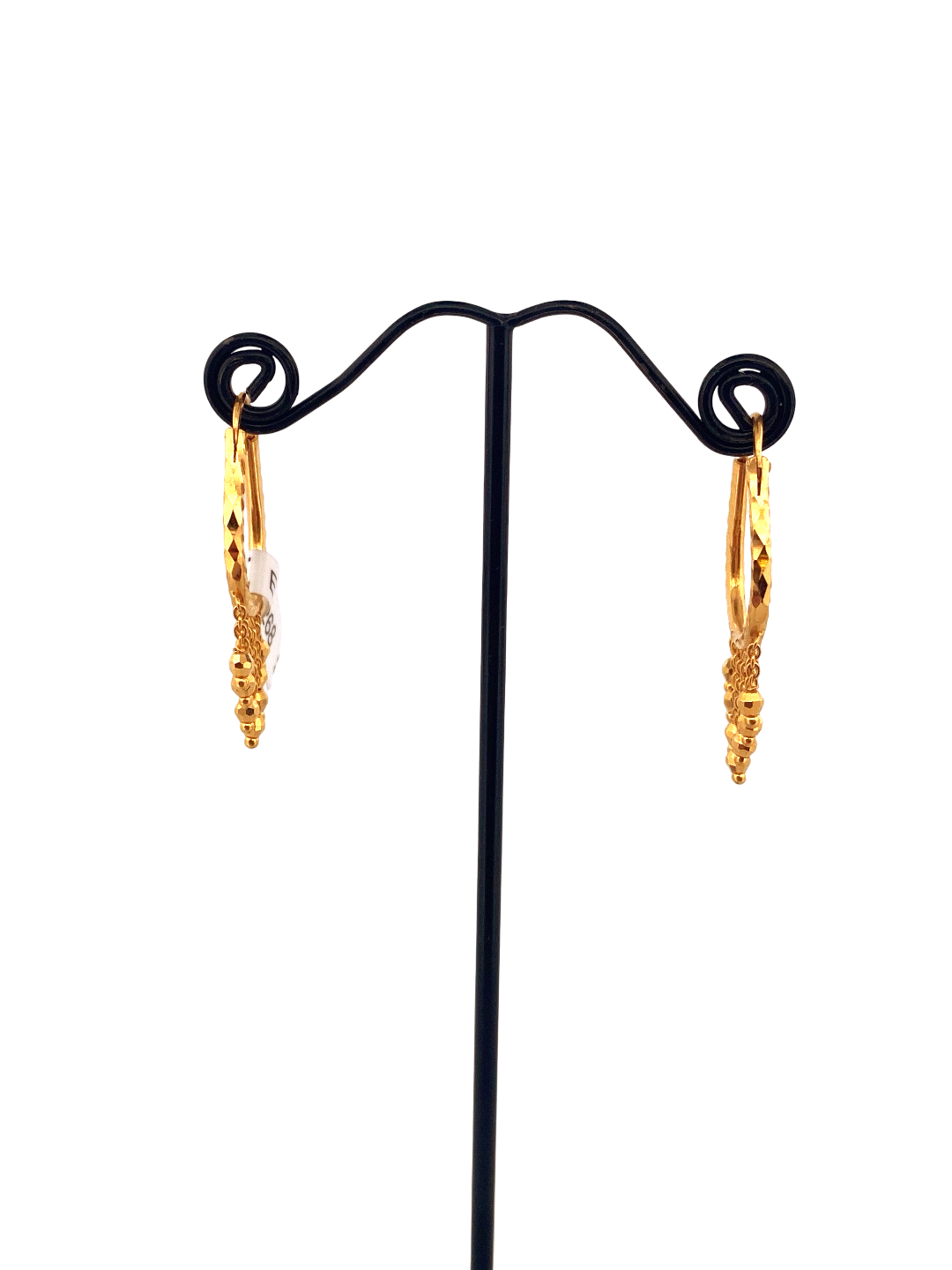 22K Gold Designer Hoop Earrings