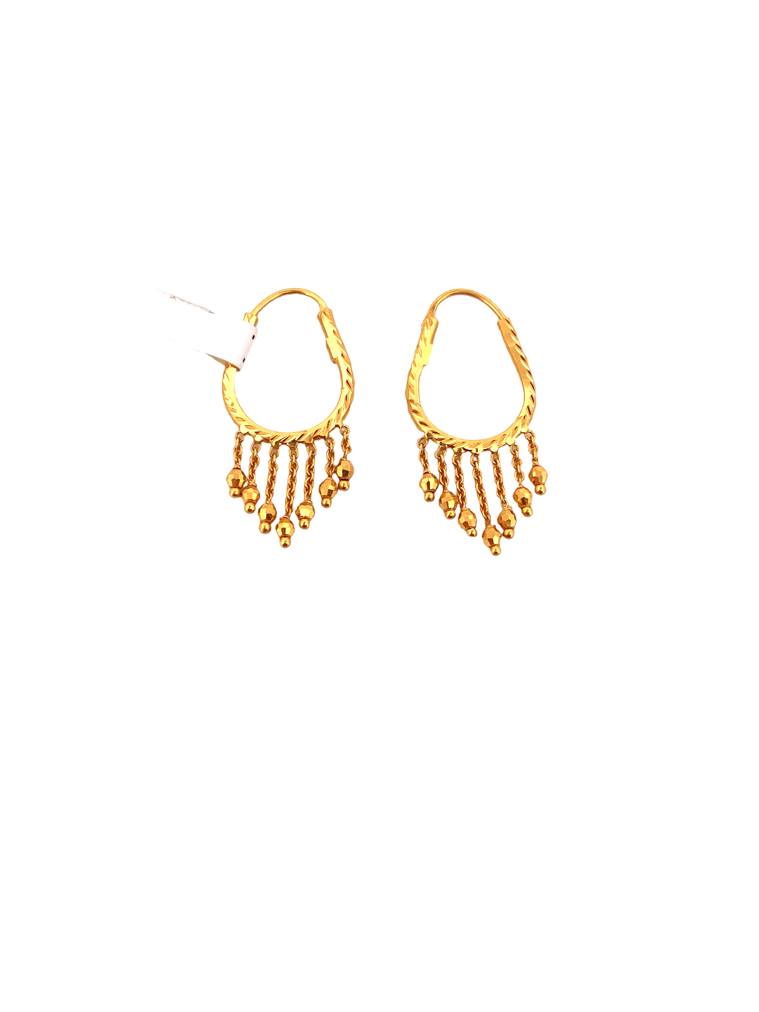 22K Gold Designer Hoop Earrings