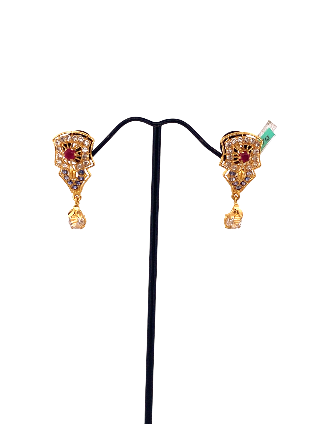 22K Gold CZ Designer Ladies Stud Earrings