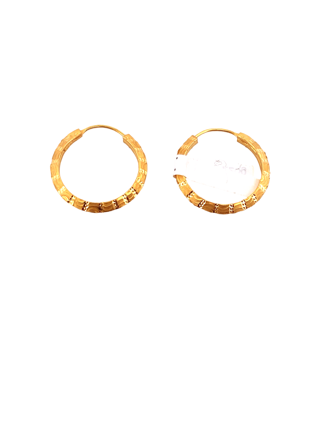22K Gold Designer Hoop Earrings