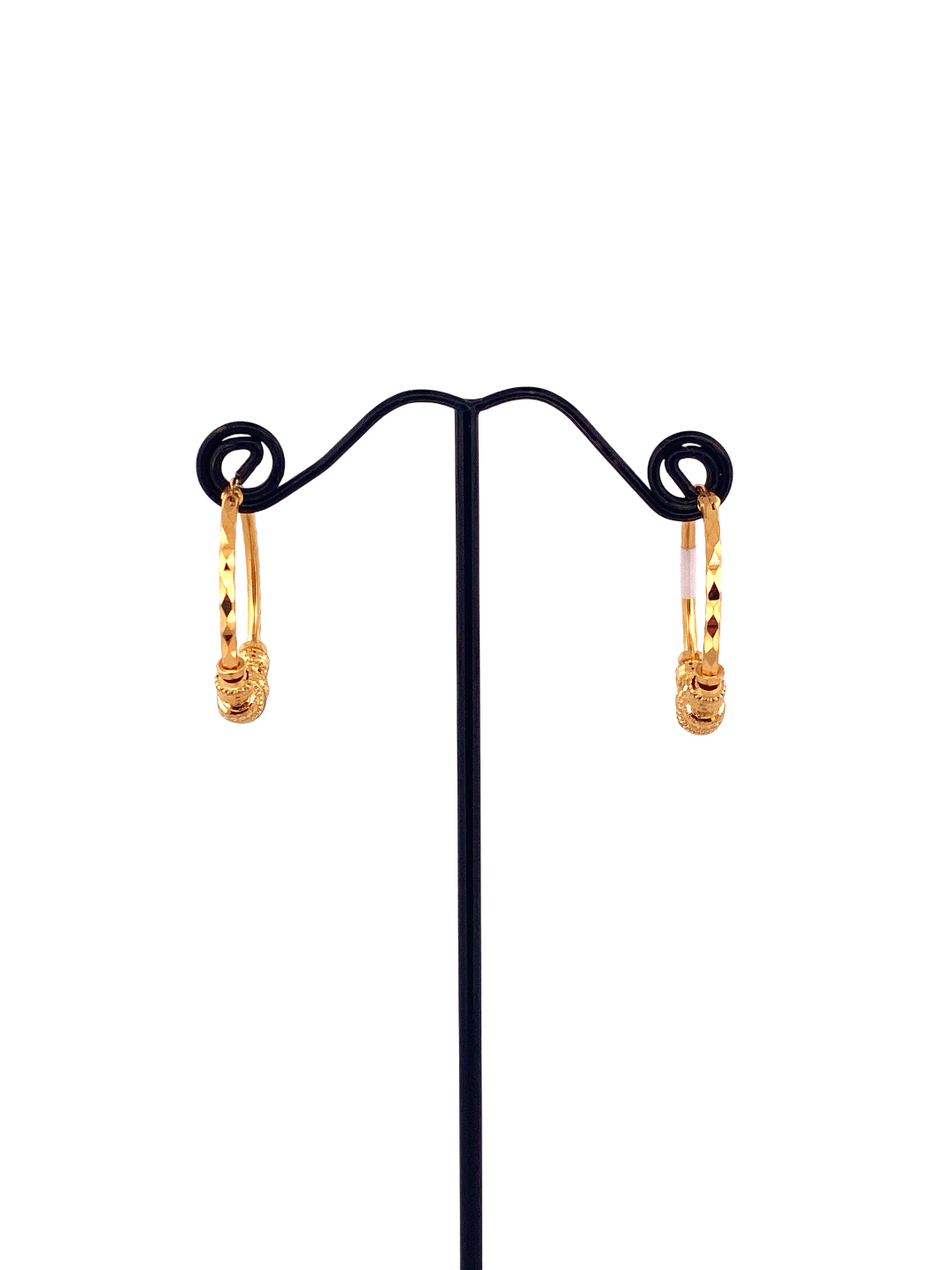 22K Gold Designer Hoop Earrings