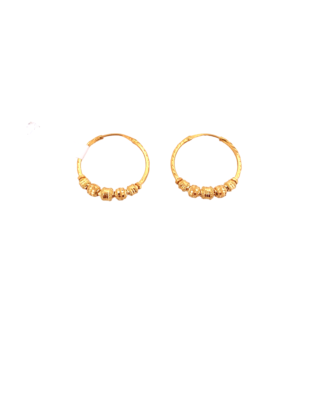 22K Gold Designer Hoop Earrings