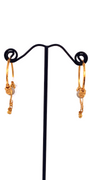 22K Gold Two-tone Designer Hoop Earrings