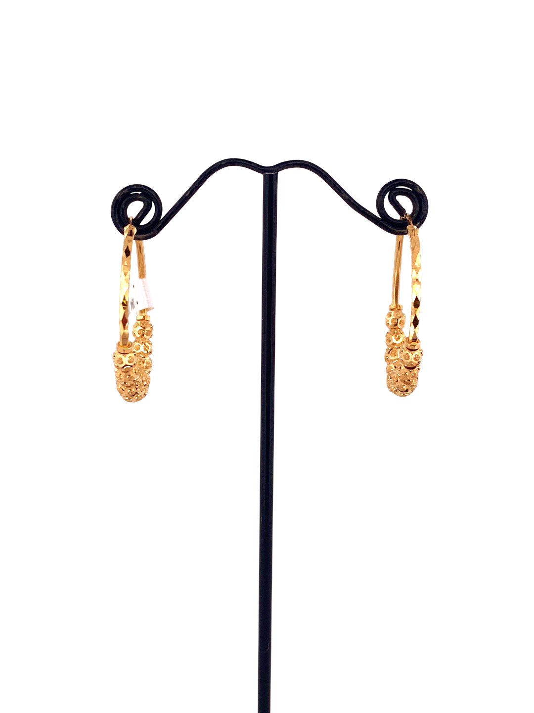 22K Gold Designer Hoop Earrings
