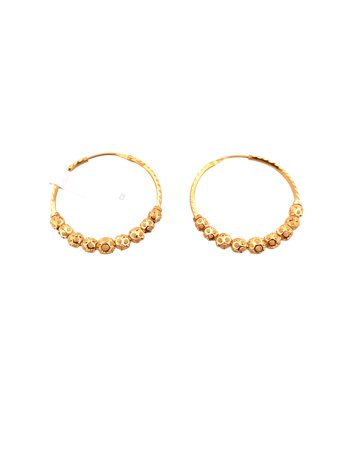 22K Gold Designer Hoop Earrings
