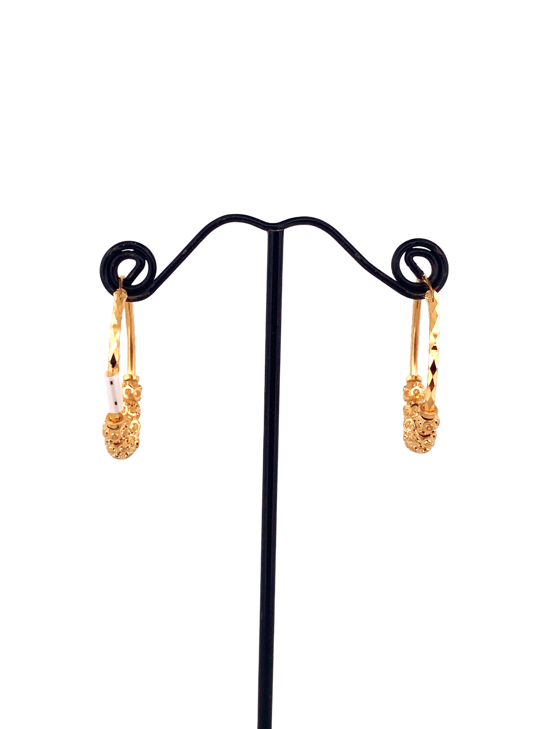 22K Gold Designer Hoop Earrings