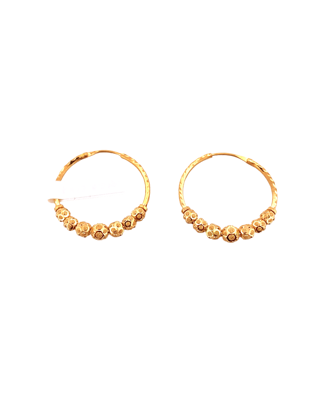 22K Gold Designer Hoop Earrings