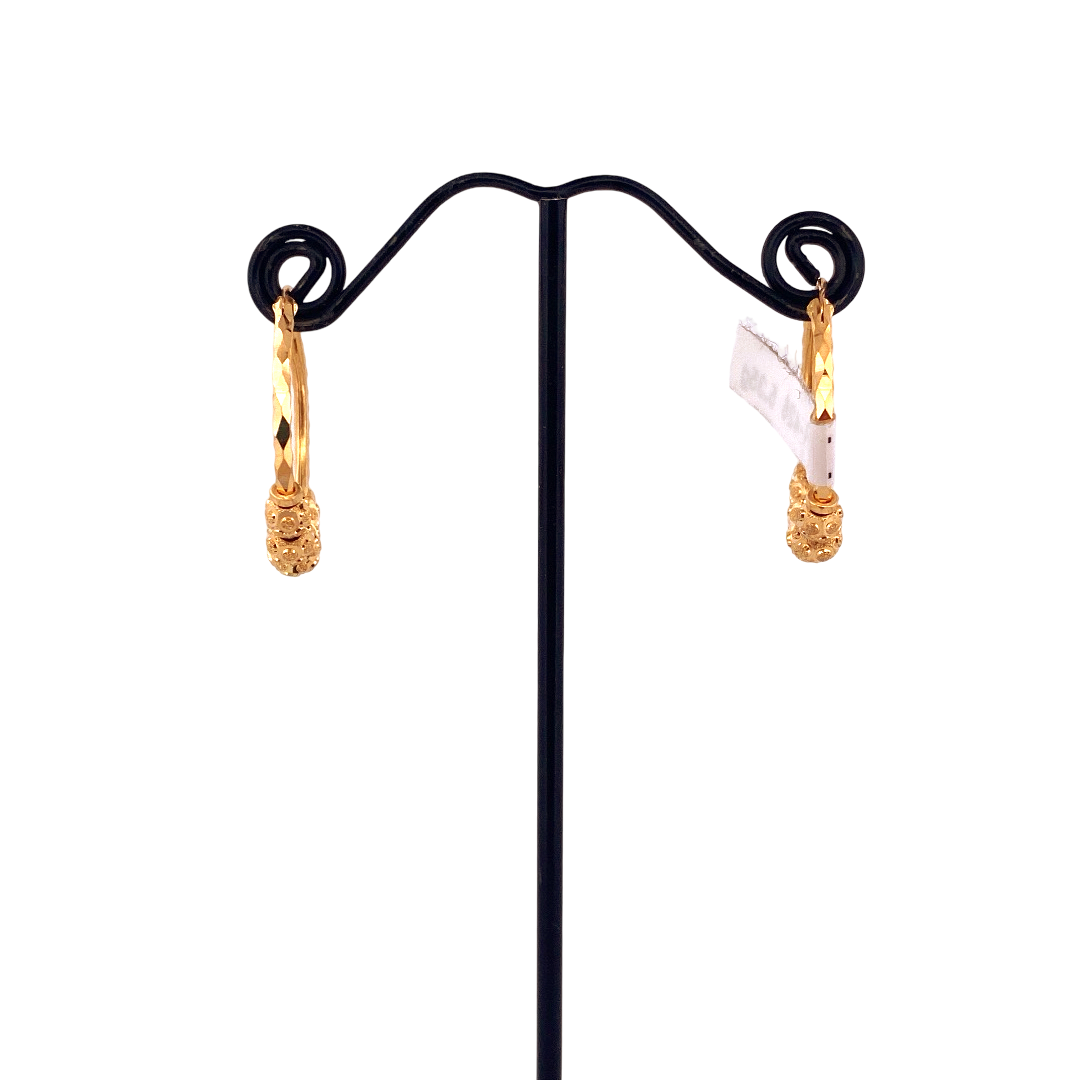 22K Gold Designer Hoop Earrings
