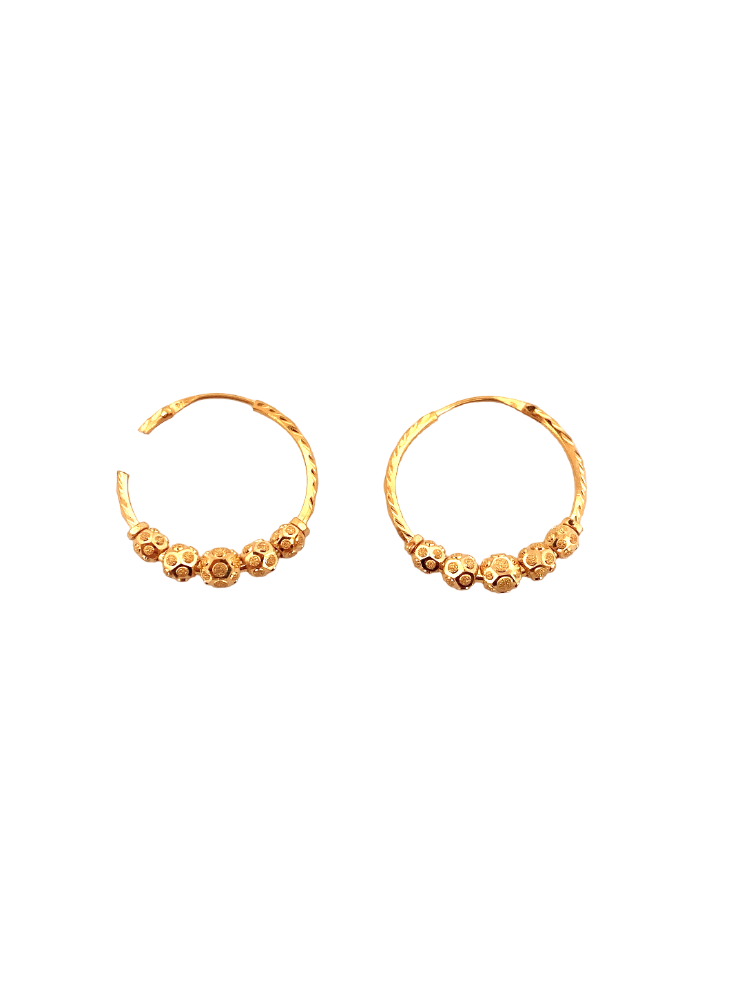 22K Gold Designer Hoop Earrings