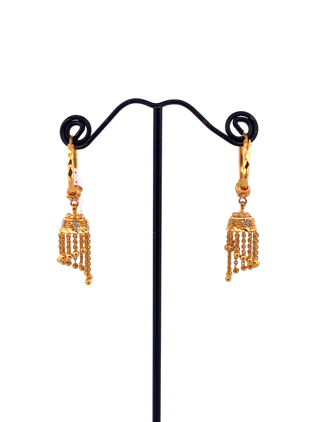 22K Gold Two-tone Designer Hoop Earrings