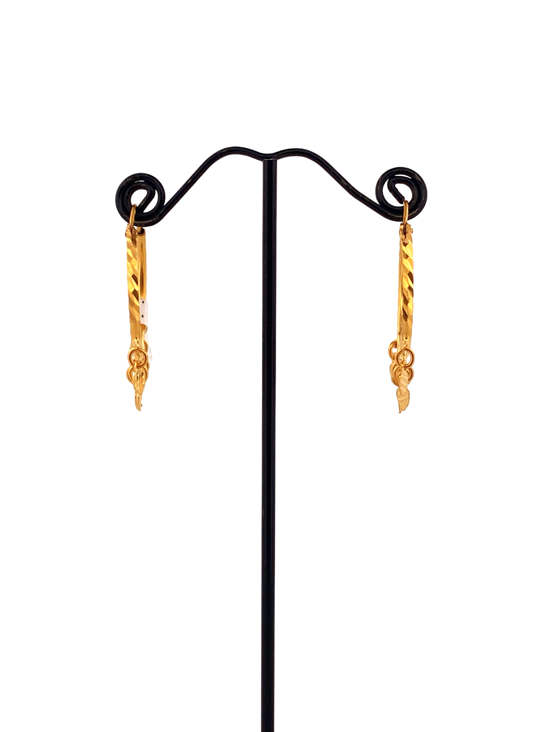 22K Gold Designer Hoop Earrings