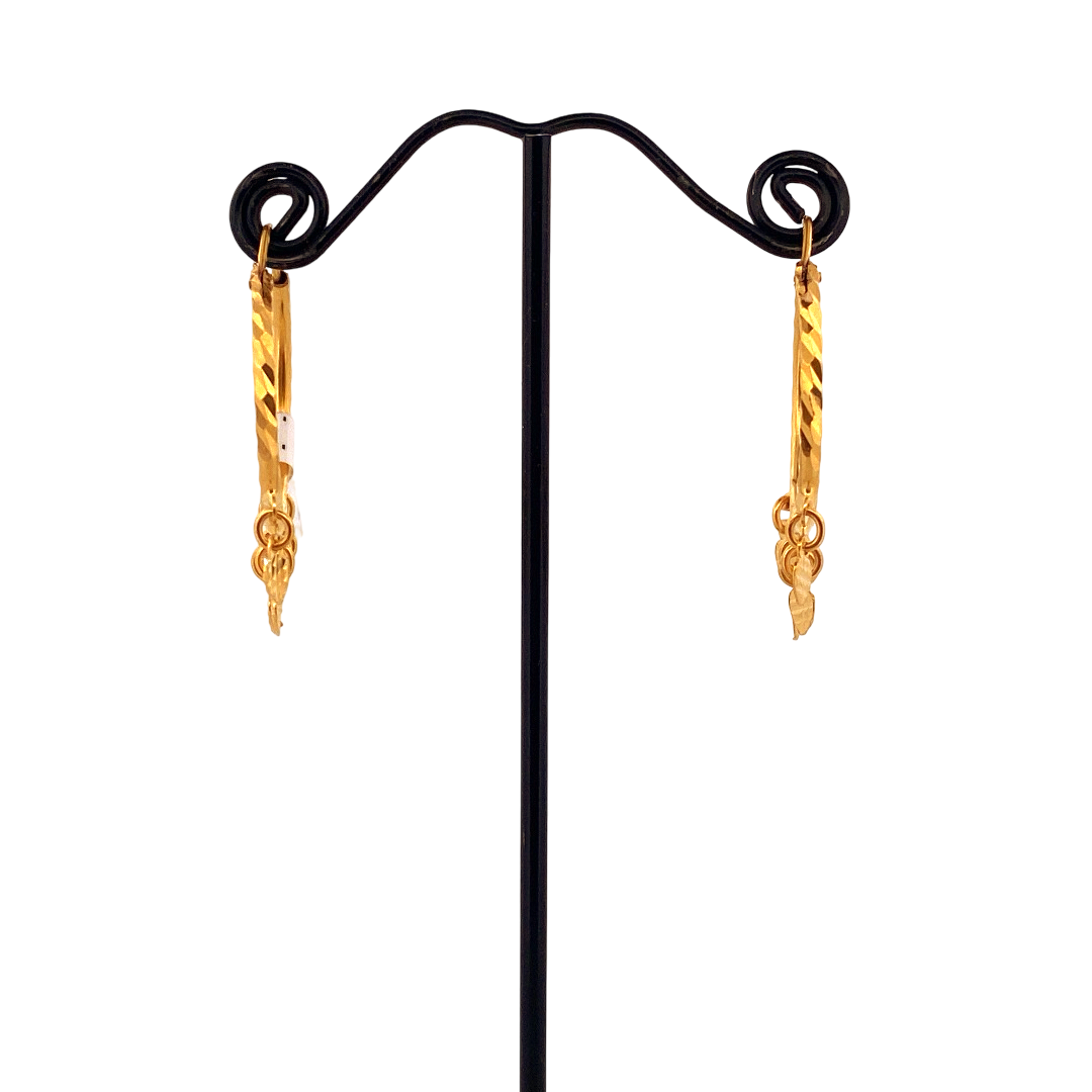 22K Gold Designer Hoop Earrings
