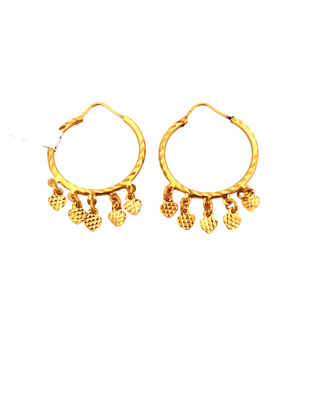 22K Gold Designer Hoop Earrings