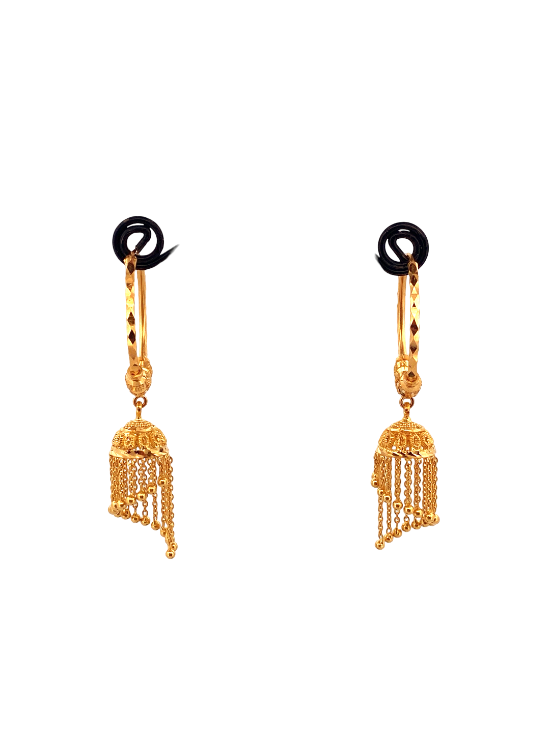 22K Gold Designer Hoop Earrings