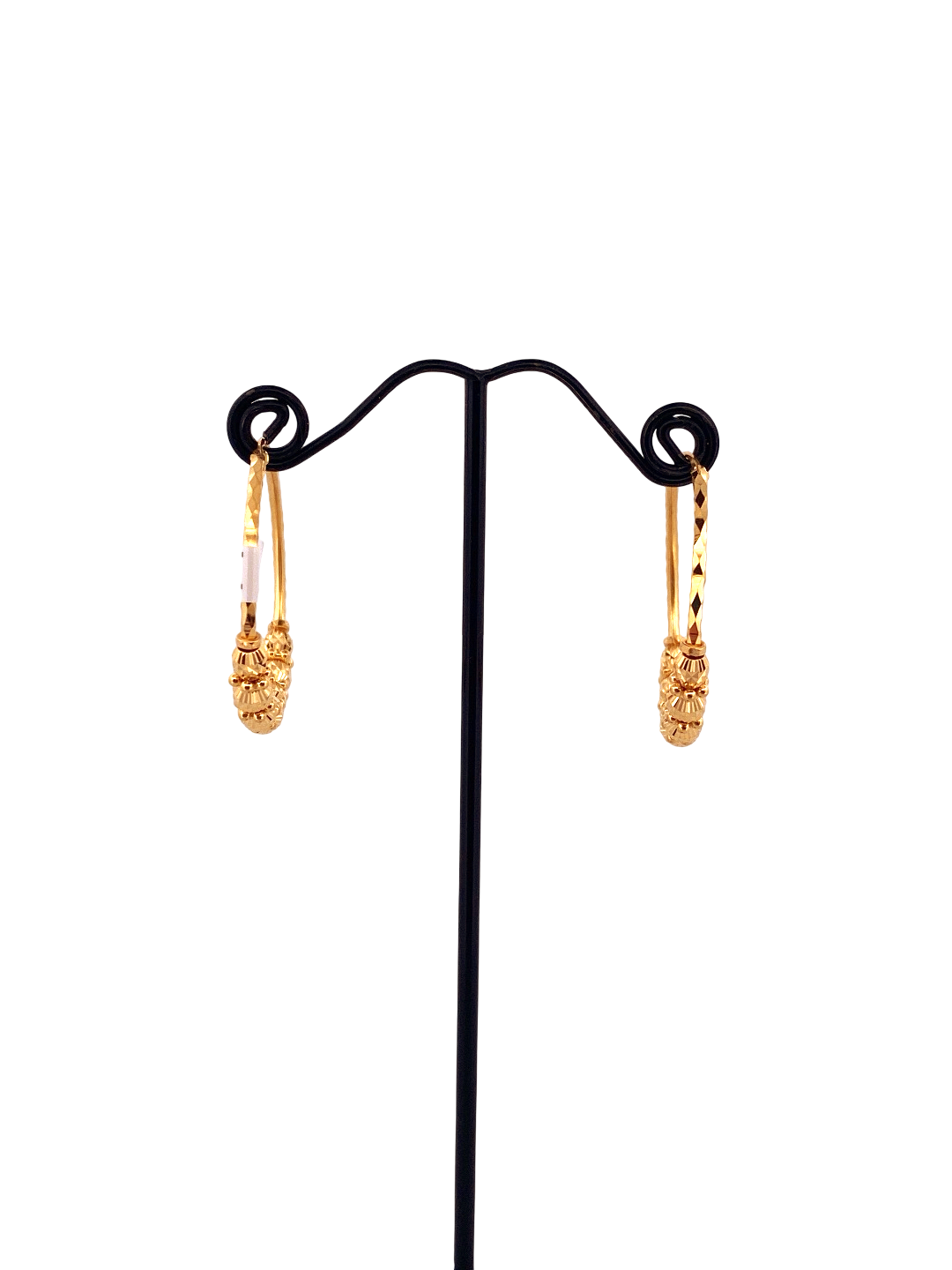 22K Gold Designer Hoop Earrings