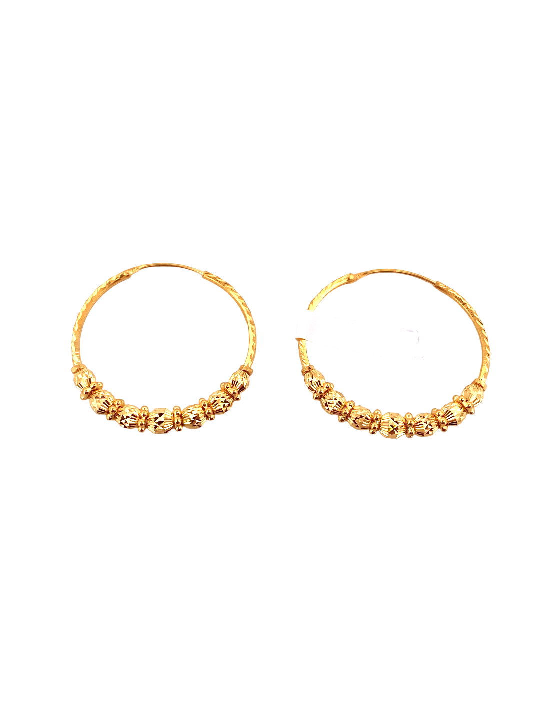 22K Gold Designer Hoop Earrings