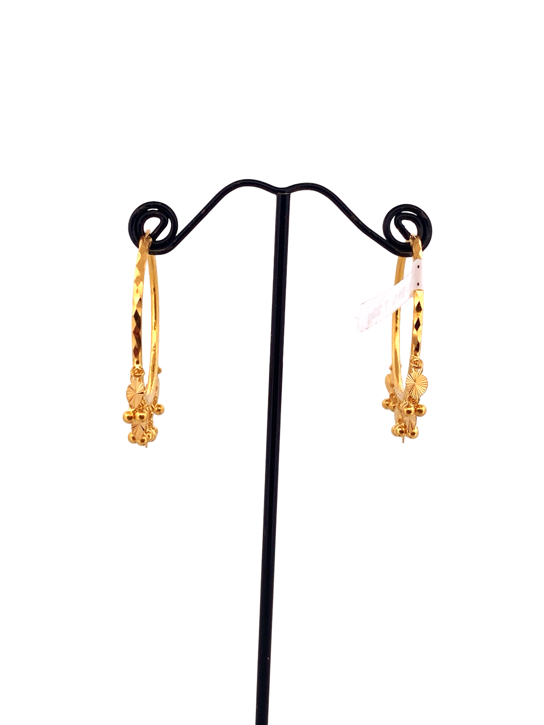 22K Gold Designer Hoop Earrings