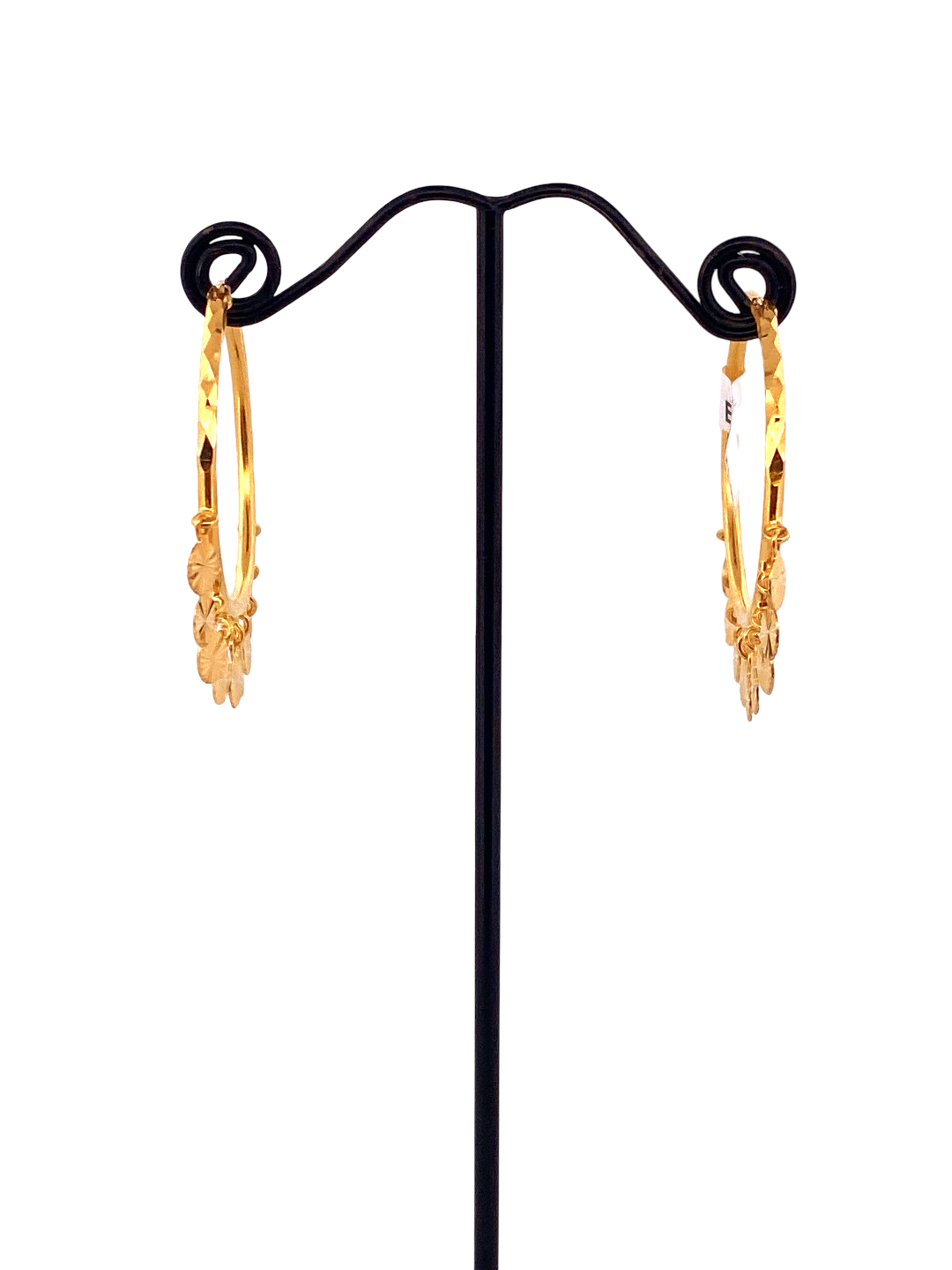 22K Gold Designer Hoop Earrings
