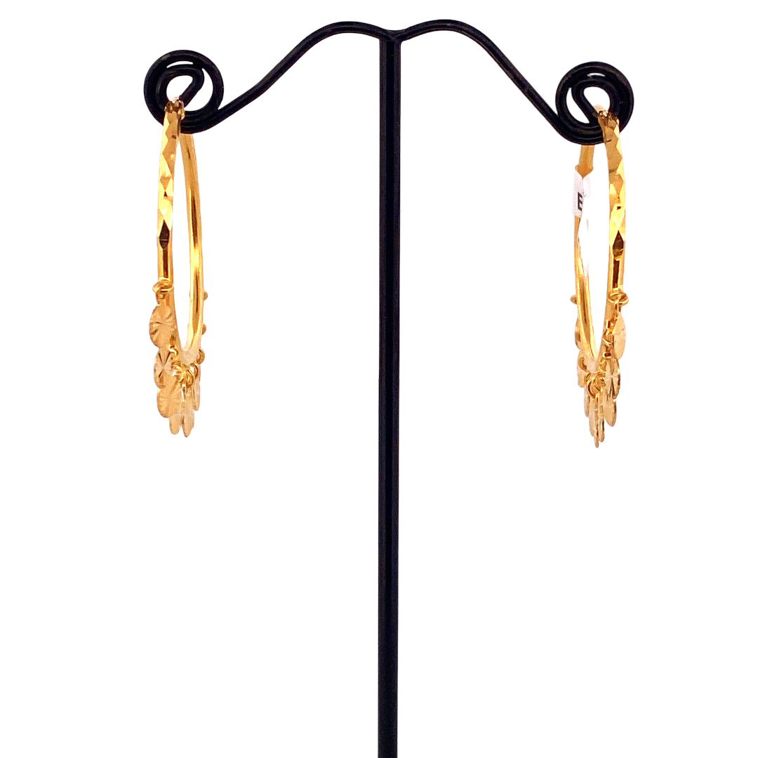 22K Gold Designer Hoop Earrings