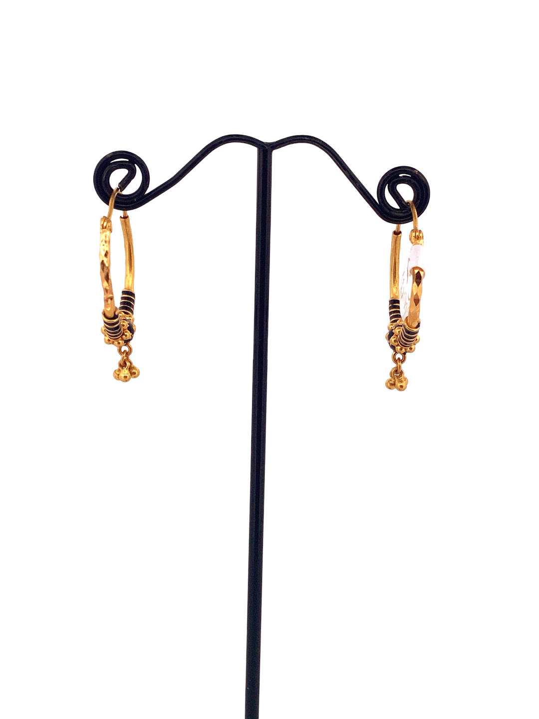 22K Gold Designer Hoop Earrings