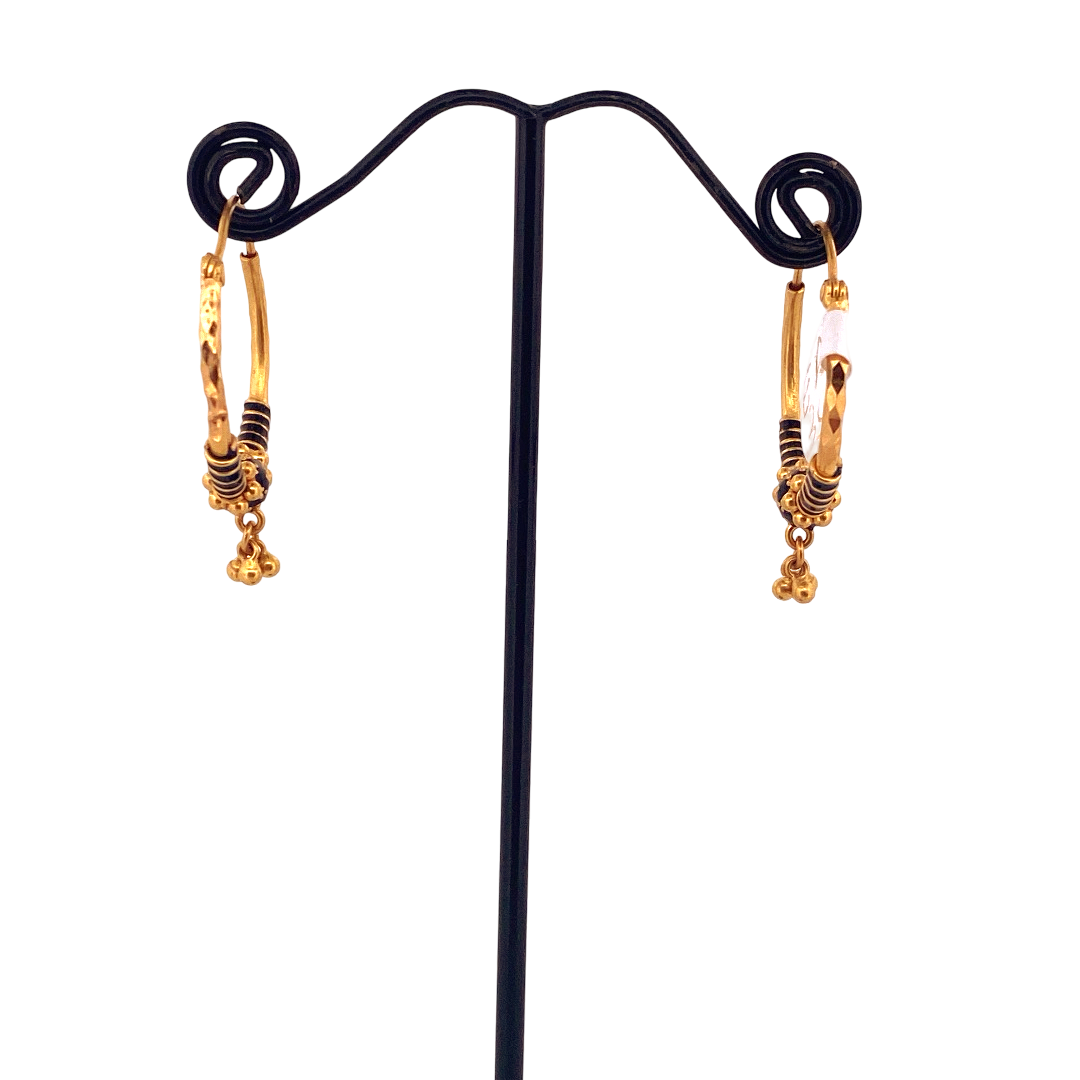 22K Gold Designer Hoop Earrings