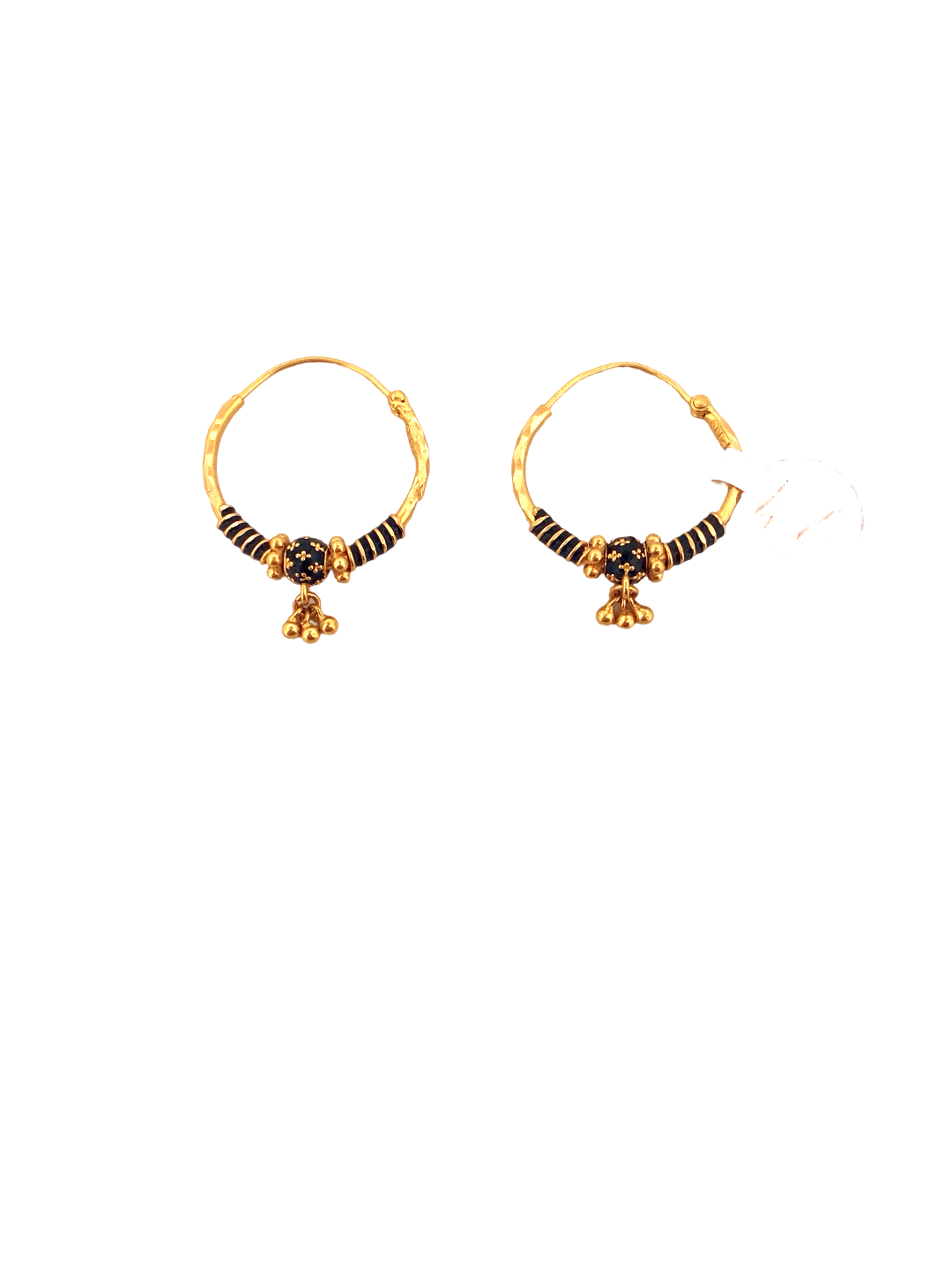 22K Gold Designer Hoop Earrings
