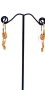22K Gold Two-tone Designer Hoop Earrings
