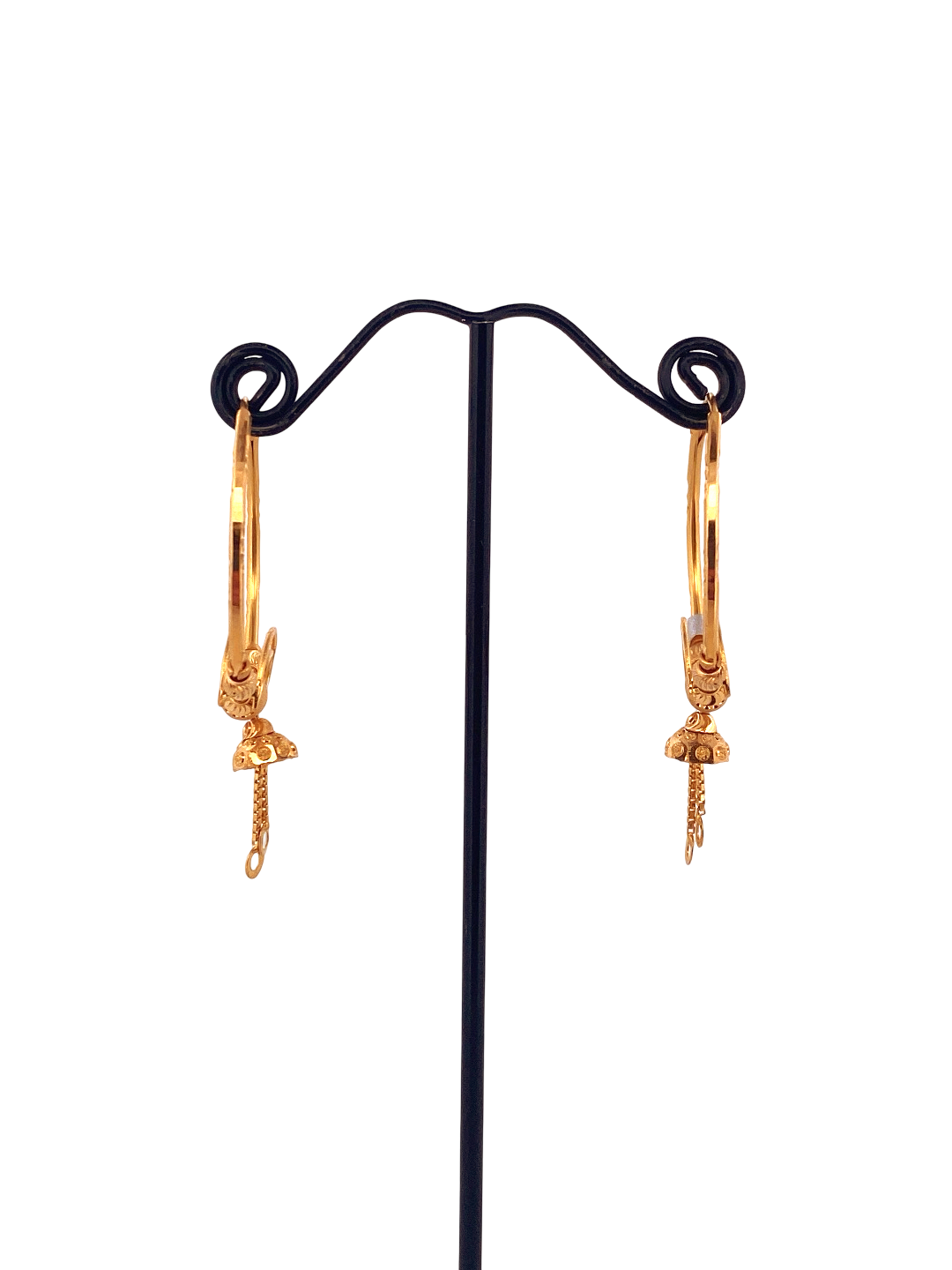 22K Gold Designer Hoop Earrings