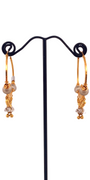 22K Gold Two-tone Designer Hoop Earrings