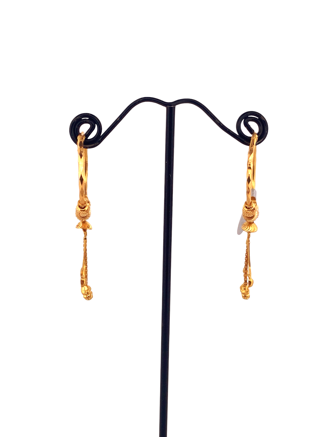 22K Gold Designer Hoop Earrings