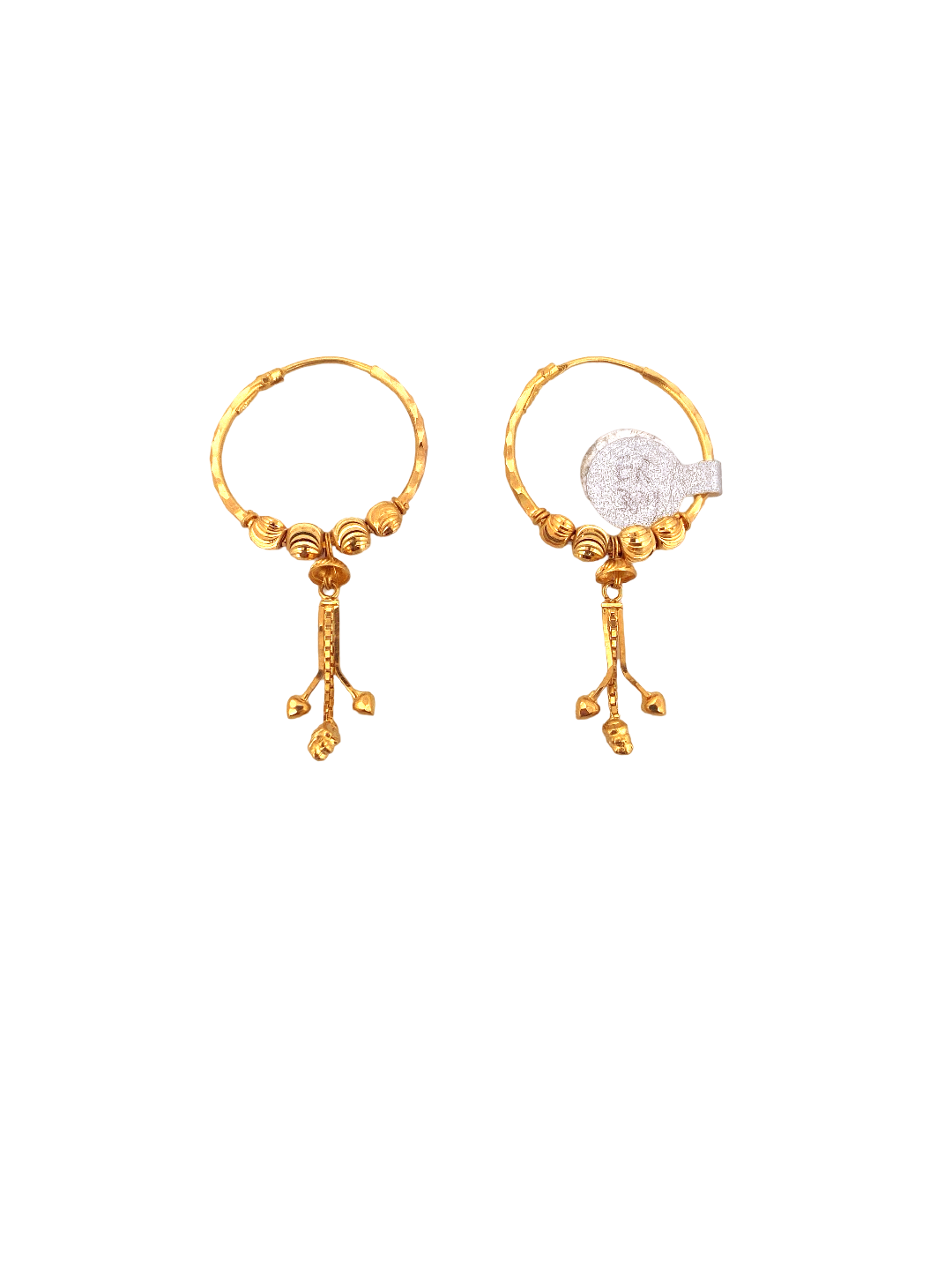 22K Gold Designer Hoop Earrings