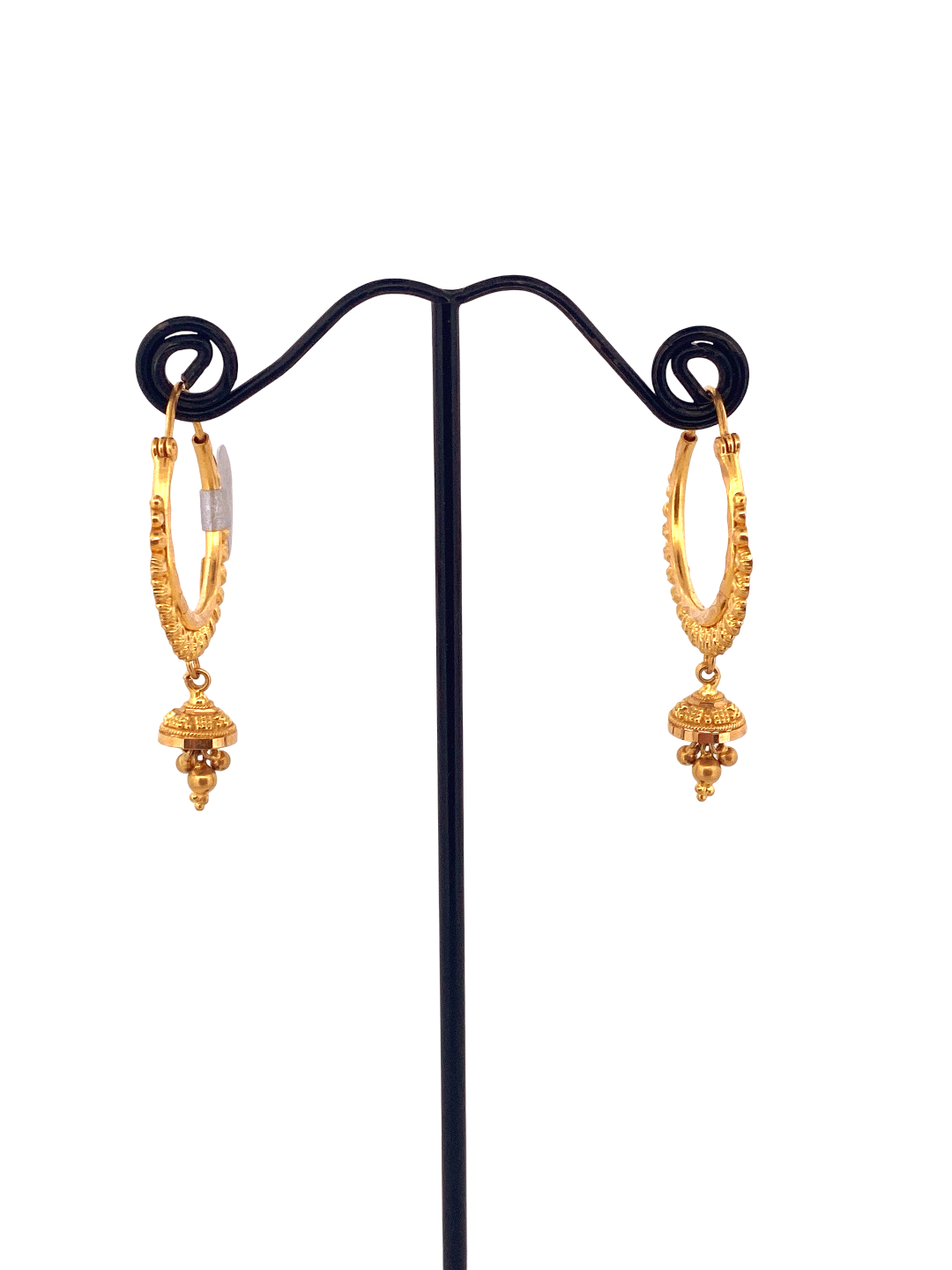 22K Gold Designer Hoop Earrings