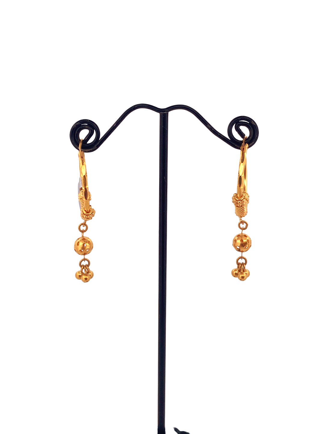 22K Gold Designer Hoop Earrings