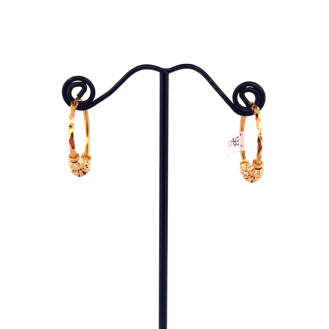 22K Gold Designer Hoop Earrings
