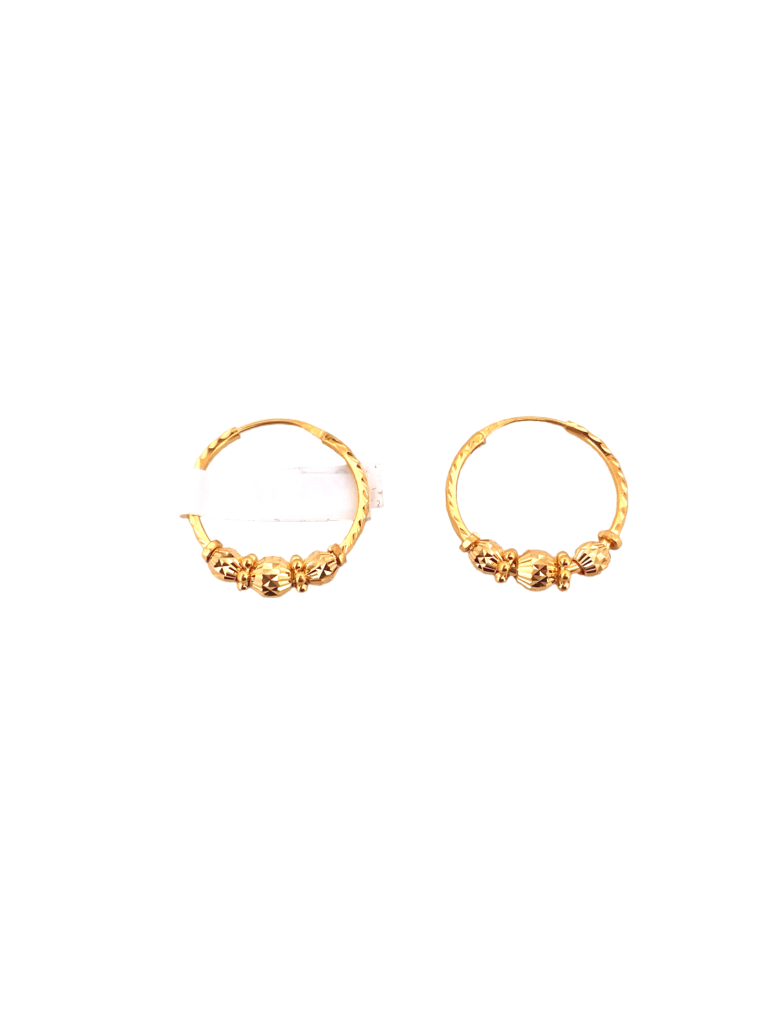 22K Gold Designer Hoop Earrings