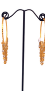 22K Gold Two-tone Designer Hoop Earrings