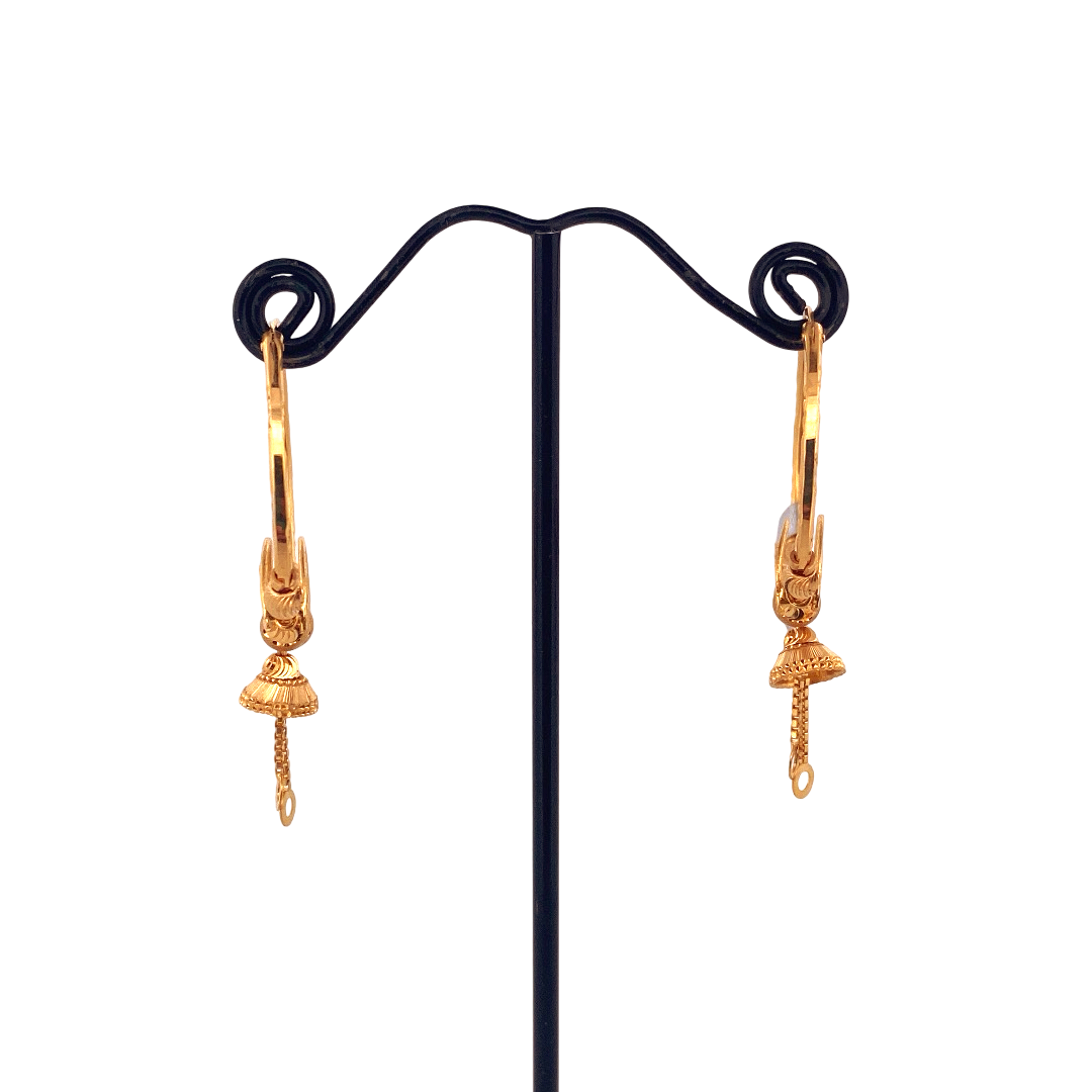 22K Gold Designer Hoop Earrings