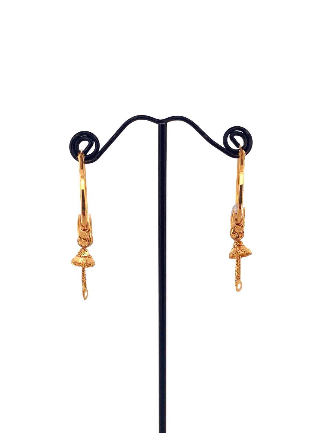 22K Gold Designer Hoop Earrings