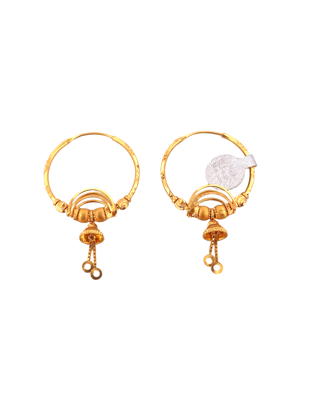 22K Gold Designer Hoop Earrings