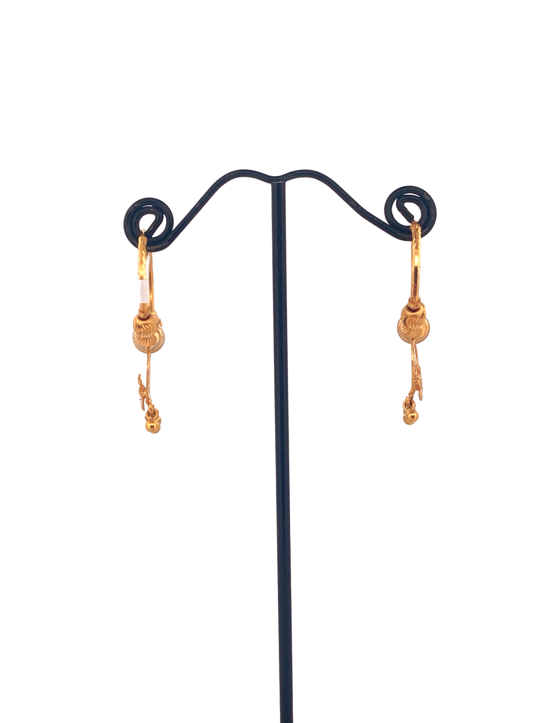 22K Gold Two-tone Designer Hoop Earrings