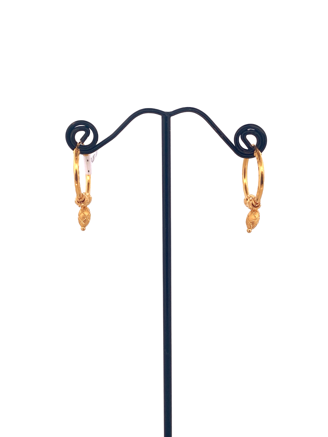 22K Gold Designer Hoop Earrings