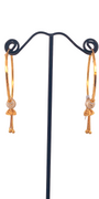 22K Gold Two-tone Designer Hoop Earrings
