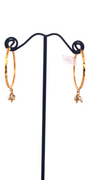 22K Gold Two-tone Designer Hoop Earrings