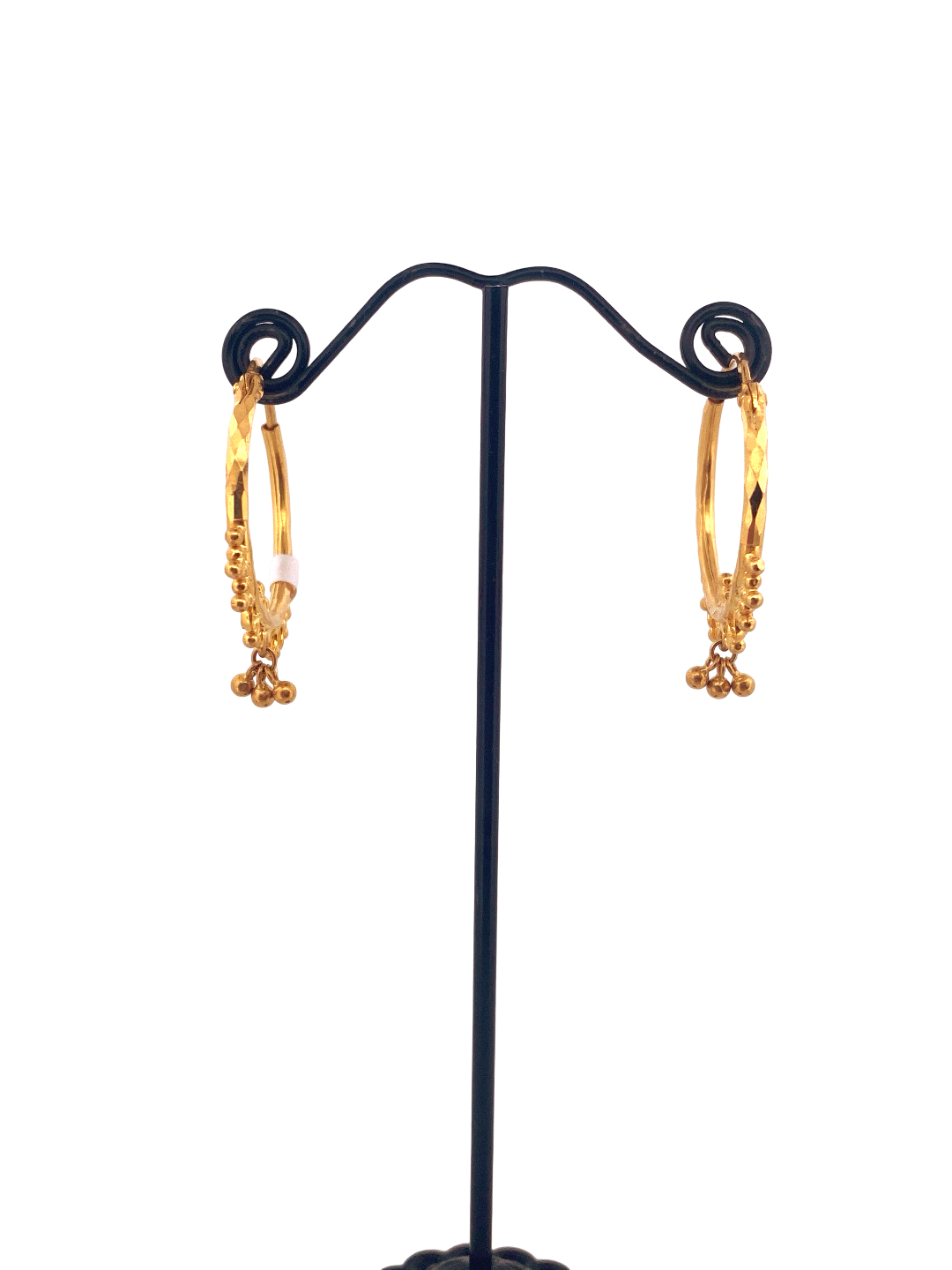 22K Gold Designer Hoop Earrings