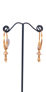 22K Gold Two-tone Designer Hoop Earrings